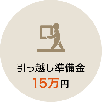 引っ越し準備⾦15万円